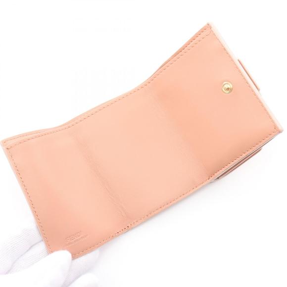 Fendi Pink Leather Wallet Tri FF Baguette - Picture 3 of 4